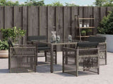 Garden Chairs with Cushions 4 pcs Grey Poly Rattan 364968