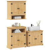 3 Piece Bathroom Furniture Set Corona Solid Wood Pine 3334639