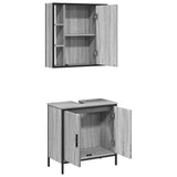 2 Piece Bathroom Furniture Set Grey Sonoma Engineered Wood 3214723
