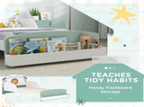 Toddler Bed with Storage, Guardrails, Lion Design, for Ages 3-8 Years, Fits 140 x 70cm Mattress, T3398P422138