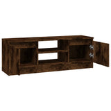 TV Cabinet with Door Smoked Oak 102x30x36 cm 823355