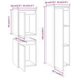 ZNTS TV Cabinets 3 pcs White Solid Wood Pine 3100165