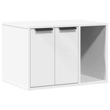 857724 Cat Litter Box Enclosure White 60x40x40 cm Engineered Wood