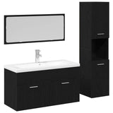 Bathroom Furniture Set 4 pcs Black Oak Engineered Wood 3334383