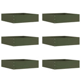 Lawn Edging 6 pcs Olive Green 50 x 50 x 13 cm Steel 874723
