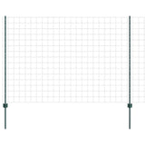 Fence with Posts Green 1.5 x 10 m Steel 3336002