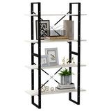 4-Tier Book Cabinet White 80x30x140 cm Solid Pine Wood 806463