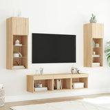 5 Piece TV Wall Units with LED Sonoma Oak Engineered Wood 3216599