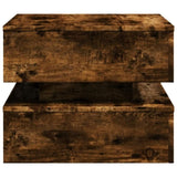 ZNTS Coffee Table with LED Lights Smoked Oak 50x50x40 cm 839858