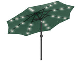 2.7m Patio Garden Umbrella Outdoor Parasol with Tilt Crank and 24 LEDs Lights T3398P324026