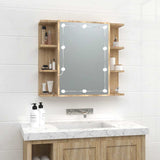 Mirror Cabinet with LED Sonoma Oak 70x16.5x60 cm 808876