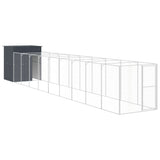 Dog House with Run Anthracite 165x1067x181 cm Galvanised Steel 3189102