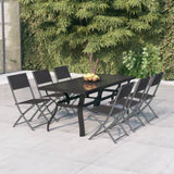Garden Dining Set Grey Powder-coated steel 7 Piece Foldable 3102919
