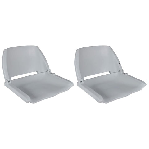 Boat Seats 2 pcs Foldable Backrest No Pillow Grey 41x51x48 cm 279101