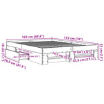 ZNTS Bed Frame without Mattress Black 120x190 cm Small Double Engineered Wood 3295514