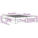 ZNTS Bed Frame without Mattress Black 120x190 cm Small Double Engineered Wood 3295514