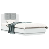 Bed Frame with Headboard White 80 x 200 cm Engineered Wood 3429573