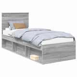 Bed Frame Grey Sonoma 75 x 190 cm Solid Pine Wood 3410668