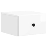 Wall-Mounted Bedside Cabinet with Drawer 2 pcs High Gloss White 899114