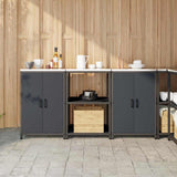 Kitchen Storage Set HATTEM 3 pcs Anthracite Cold-rolled Steel 3392696