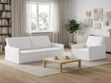 Sofa Set 2 pcs White Fabric 3433158