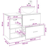 Bathroom Furniture Set 2 pcs Black Oak Engineered Wood 3403865