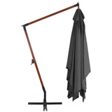 Cantilever Garden Parasol with Wooden Pole 400x300 cm Anthracite 44491