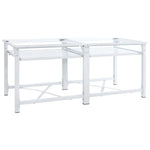 Double Washing Machine Pedestal with Pull-Out Shelves White 4009871