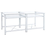 Double Washing Machine Pedestal with Pull-Out Shelves White 4009871
