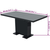 Extendable Dining Table High Gloss Black 243549