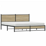 Metal Bed Frame without Mattress Sonoma Oak 160x200 cm 4007889