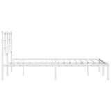 Metal Bed Frame without Mattress with Headboard White 120x190cm 355607