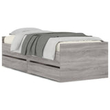 Bed Frame Grey Sonoma Engineered wood Single Bed Frame 3207341
