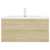 Sink Cabinet with Built-in Basin Sonoma Oak Engineered Wood 3071651