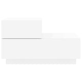 Bedside Cabinet with LED Lights White 70x36x40.5 cm 836777