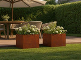 Garden Planter 2 pcs Rusty 35 x 35 x 35 cm Weathering Steel 8004965