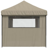 Foldable Party Tent Pop-Up with 3 Sidewalls Taupe 4004946