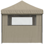 ZNTS Foldable Party Tent Pop-Up with 3 Sidewalls Taupe 4004946