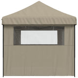 ZNTS Foldable Party Tent Pop-Up with 3 Sidewalls Taupe 4004946