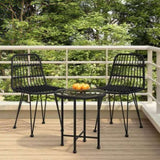 Garden Dining Set Black Steel, Polyethylene with a Rattan Look 3157832