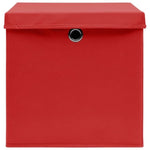 ZNTS Storage Boxes with Covers 10 pcs 28x28x28 cm Red 325222