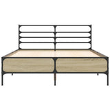 Bed Frame Sonoma Oak Engineered wood, metal, plywood Double 3280043