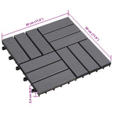 Decking Tile 20 pcs Grey 30 x 30 cm Acacia Hardwood 3444847