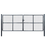 Mesh Garden Gate Galvanised Steel 400x150 cm Grey 143377