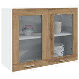Hanging Glass Cabinet Lyon Artisan Oak 80x31x60 cm Engineered Wood 856120