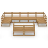 9 Piece Garden Lounge Set Solid Pinewood 3076202