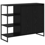 Side Cabinet Black Oak 96.5 x 30 x 75 cm Engineered Wood 886612