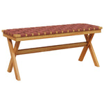 ZNTS Garden Bench Red Solid Wood Acacia and Fabric 366515