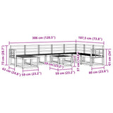 Outdoor Sofa Set 9 pcs White Solid Acacia Wood 3388093