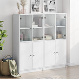 Bookcase with Doors White 136x37x142 cm Engineered Wood 3206524